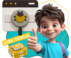 Тестирование & Vibe Debug. Охотники за багами - КИБЕРшкола программирования для детей, компьютерные курсы для школьников, начинающих и подростков - KIBERone г. Советский